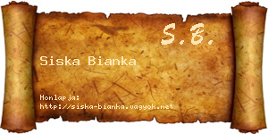Siska Bianka névjegykártya